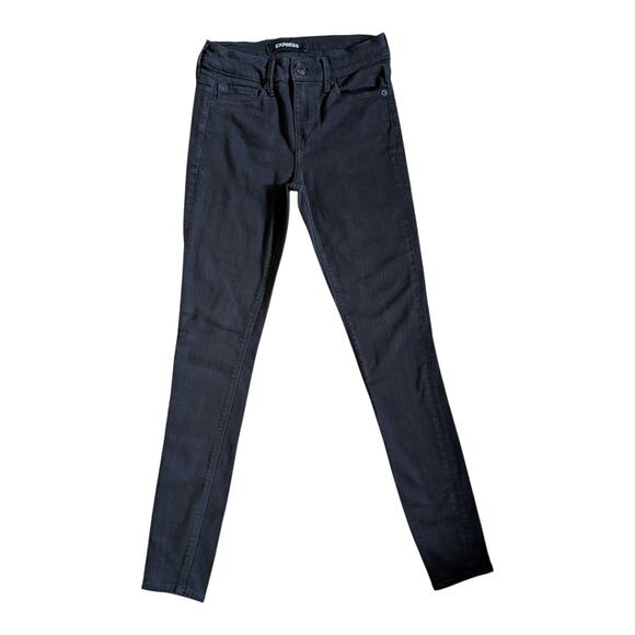 Express Black Mid Rise Stretch Jeggings - 0 - Picture 2 of 9